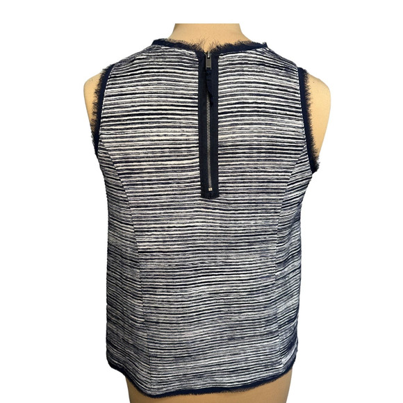 Vanessa Virginia by Anthropologie Navy and White Crew Neck Tank Top, Size M - Picture 3 of 6